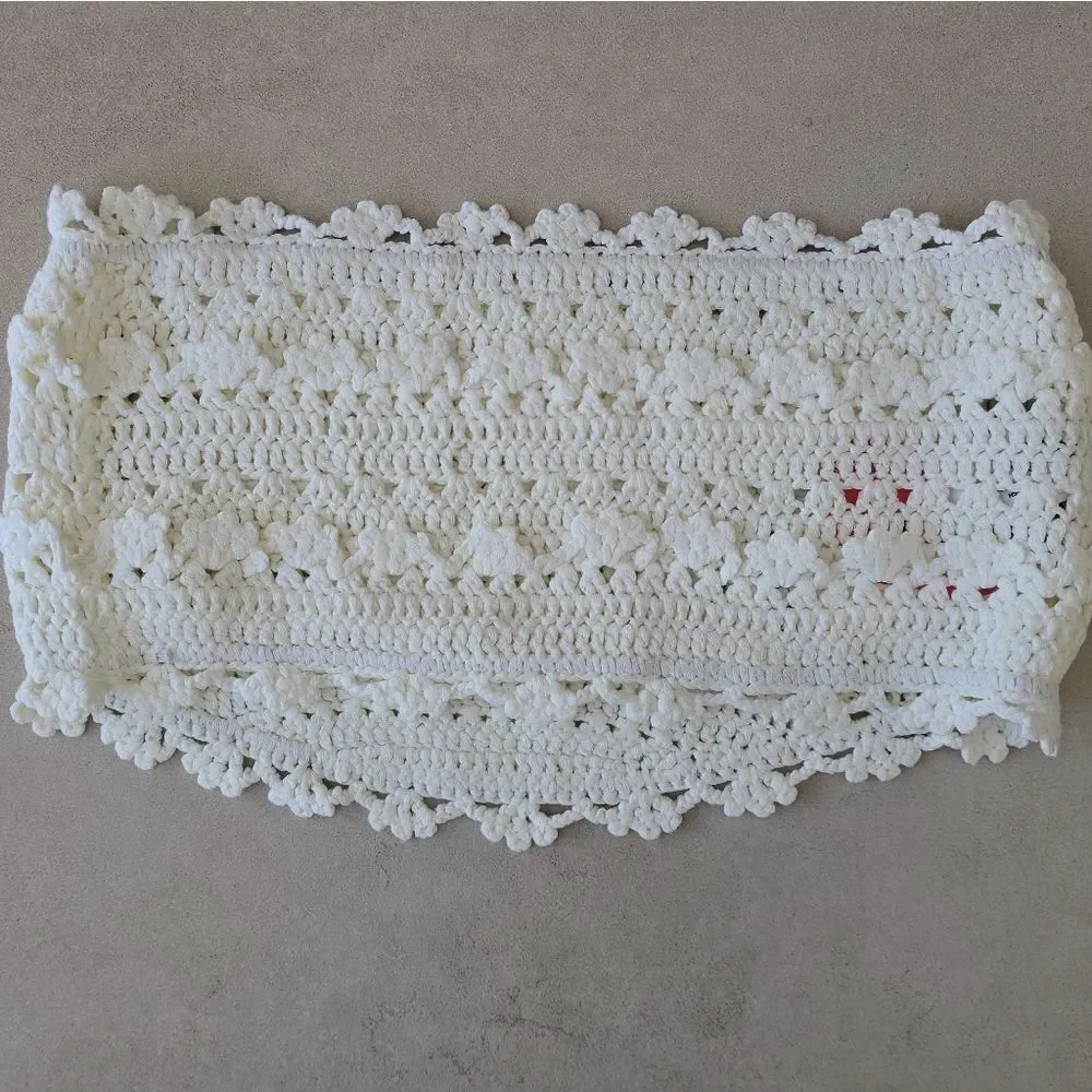 NWT Cider White Crochet Lace Tube Top - Size M